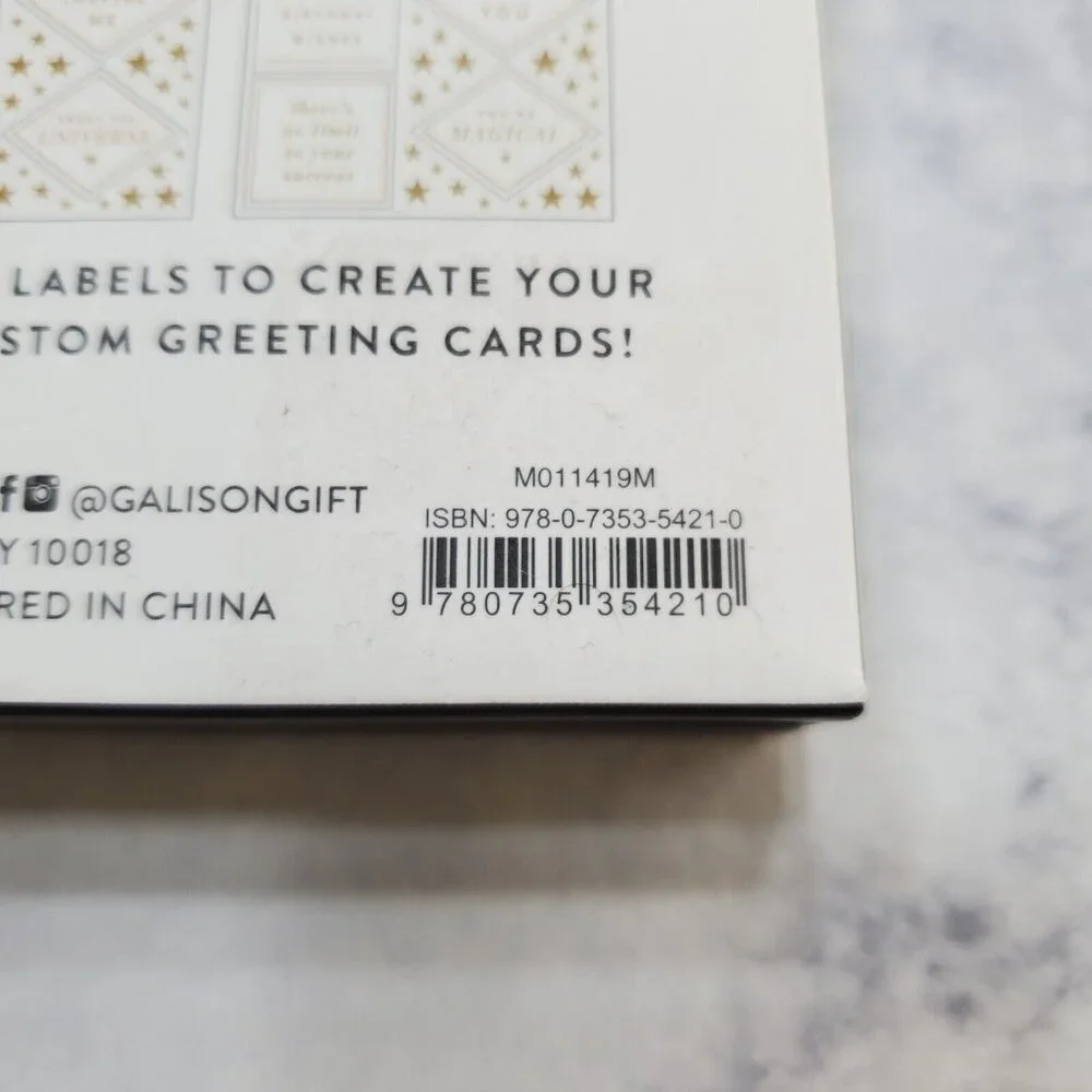 Galison Cosmos 12 Note Cards Blank Space Stickers Greetings‎